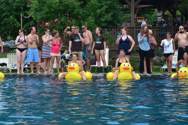Duck Boat Races at Minerals Hotel near NYC.
